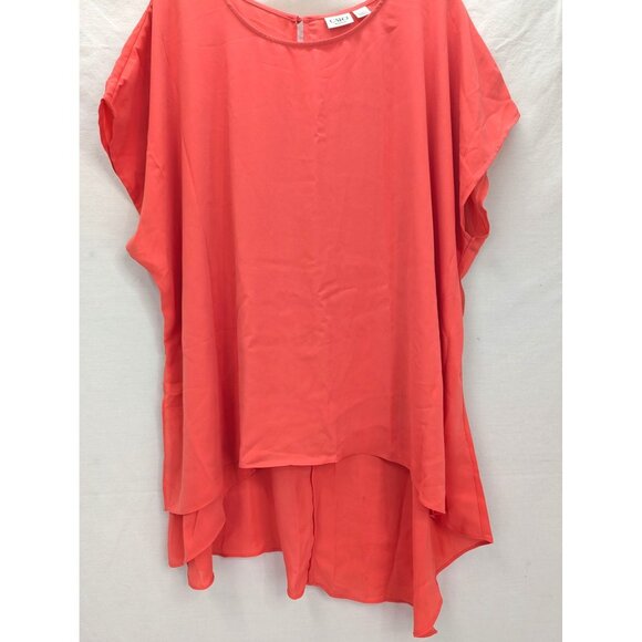 Cato Woman Orange Sleeveless Polyester Blouse Asymmetrical Hem Line Size 22/24W - Picture 4 of 11